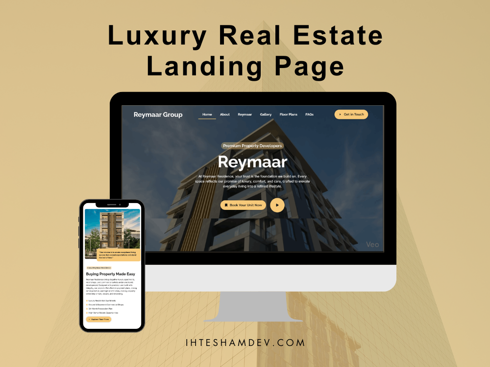 Luxury Real Estate Landing Page with Interactive Showcase